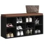 Black plywood shoe bench 103x30x48 cm by vidaXL, Benches for halls and storage - Ref: Foro24-342609, Price: 117,36 €, Discoun...