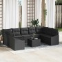Conjunto de sofá de jardín 10 pcs Negro Poliratán