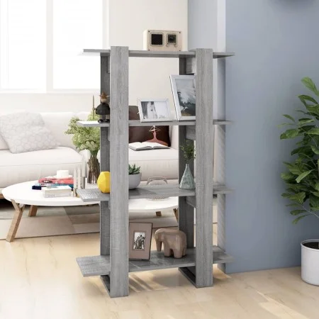 Estantería/divisor de espacios gris Sonoma 80x30x123,5 cm de vidaXL, Librerías y estanterías - Ref: Foro24-813576, Precio: 42...