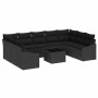 Conjunto de sofá de jardín 10 pcs Negro Poliratán