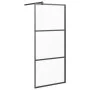 Accessible shower screen black frosted ESG glass 90x195cm by vidaXL, Shower walls and screens - Ref: Foro24-151877, Price: 18...