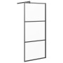 Barrierefreie Duschwand aus schwarzem, satiniertem ESG-Glas, 90 x 195 cm von vidaXL, Duschwände und Duschwände - Ref: Foro24-...