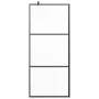 Accessible shower screen black frosted ESG glass 90x195cm by vidaXL, Shower walls and screens - Ref: Foro24-151877, Price: 18...