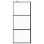 Barrierefreie Duschwand aus schwarzem, satiniertem ESG-Glas, 90 x 195 cm von vidaXL, Duschwände und Duschwände - Ref: Foro24-...