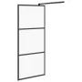 Accessible shower screen black frosted ESG glass 90x195cm by vidaXL, Shower walls and screens - Ref: Foro24-151877, Price: 18...