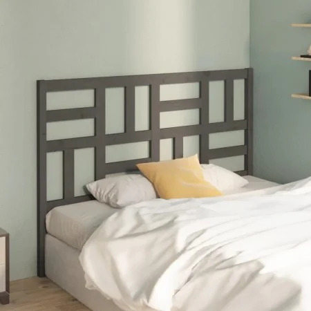 Solid gray pine wood bed headboard 126x4x104 cm by vidaXL, Headboards and footboards - Ref: Foro24-818182, Price: 44,48 €, Di...