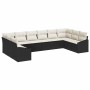 Conjunto de sofá de jardín 10 pcs Negro Poliratán
