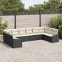 Conjunto de sofá de jardín 10 pcs Negro Poliratán