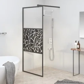 Glass shower screen ESG stone design black 80x195cm by vidaXL, Shower walls and screens - Ref: Foro24-151880, Price: 171,61 €...