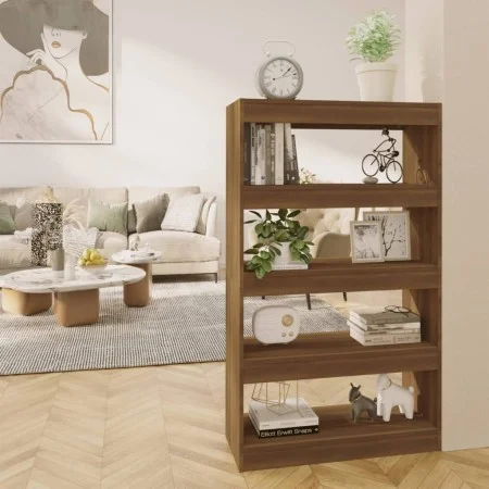 Shelf/divider engineered wood brown oak 80x30x135 cm by vidaXL, Bookcases and shelves - Ref: Foro24-813622, Price: 67,52 €, D...