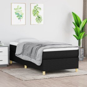 Cama box spring con colchón tela negro 80x200 cm en Camas y somieres | Comprar online en Foro24
