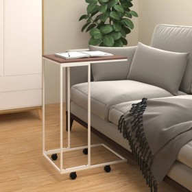 Side table with wheels, engineered wood, white, 40x30x63.5 cm by vidaXL, Coffee table - Ref: Foro24-343098, Price: 32,31 €, D...