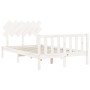 Weißer Massivholzbettrahmen mit Kopfteil 120x200 cm von vidaXL, Betten und Lattenroste - Ref: Foro24-3193462, Preis: 126,30 €...
