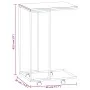 Side table with wheels, engineered wood, white, 40x30x63.5 cm by vidaXL, Coffee table - Ref: Foro24-343098, Price: 31,86 €, D...