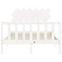 Weißer Massivholzbettrahmen mit Kopfteil 120x200 cm von vidaXL, Betten und Lattenroste - Ref: Foro24-3193462, Preis: 126,30 €...