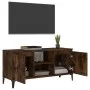 TV-Schrank mit Metallbeinen aus geräucherter Eiche, 103,5 x 35 x 50 cm von vidaXL, TV-Möbel - Ref: Foro24-813161, Preis: 57,8...