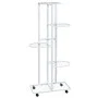 Flower stand 5 heights white iron wheels 44x23x100cm by vidaXL, Pot stands - Ref: Foro24-343118, Price: 41,50 €, Discount: %