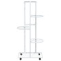 Blumenständer, 5 Höhen, weiße Eisenräder, 44 x 23 x 100 cm von vidaXL, Topfständer - Ref: Foro24-343118, Preis: 40,74 €, Raba...