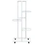 Flower stand 5 heights white iron wheels 44x23x100cm by vidaXL, Pot stands - Ref: Foro24-343118, Price: 41,50 €, Discount: %