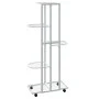 Flower stand 5 heights white iron wheels 44x23x100cm by vidaXL, Pot stands - Ref: Foro24-343118, Price: 41,50 €, Discount: %