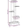Flower stand 5 heights white iron wheels 44x23x100cm by vidaXL, Pot stands - Ref: Foro24-343118, Price: 41,50 €, Discount: %
