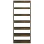 Engineered wood shelf/divider smoked oak 80x30x198 cm by vidaXL, Bookcases and shelves - Ref: Foro24-813626, Price: 103,04 €,...