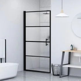 Puerta de ducha vidrio semiesmerilado negro 91x195 cm de vidaXL, Puertas de ducha - Ref: Foro24-151866, Precio: 214,92 €, Des...