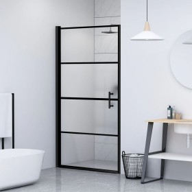 Schwarze Duschtür aus halbmattiertem Glas 91x195 cm von vidaXL, Duschtüren - Ref: Foro24-151866, Preis: 207,48 €, Rabatt: %