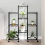 Soporte para flores con ruedas hierro negro 83x25x100 cm de vidaXL, Soportes para macetas - Ref: Foro24-343124, Precio: 58,83...