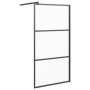 Barrierefreie Duschwand aus schwarzem, satiniertem ESG-Glas, 100 x 195 cm von vidaXL, Duschwände und Duschwände - Ref: Foro24...