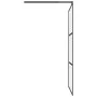 Accessible shower screen black frosted ESG glass 100x195 cm by vidaXL, Shower walls and screens - Ref: Foro24-151878, Price: ...
