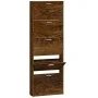 Mueble zapatero madera contrachapada roble ahumado 59x17x169 cm de vidaXL, Zapateros y organizadores de calzado - Ref: Foro24...