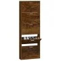 Mueble zapatero madera contrachapada roble ahumado 59x17x169 cm de vidaXL, Zapateros y organizadores de calzado - Ref: Foro24...