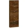 Mueble zapatero madera contrachapada roble ahumado 59x17x169 cm de vidaXL, Zapateros y organizadores de calzado - Ref: Foro24...
