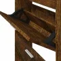 Mueble zapatero madera contrachapada roble ahumado 59x17x169 cm de vidaXL, Zapateros y organizadores de calzado - Ref: Foro24...