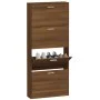 Mueble zapatero madera contrachapada marrón roble 59x17x150 cm by vidaXL, Shoe racks and shoe organizers - Ref: Foro24-342525...