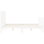 Weißer Massivholzbettrahmen mit Kopfteil 140x200 cm von vidaXL, Betten und Lattenroste - Ref: Foro24-3193857, Preis: 129,39 €...