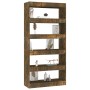 Engineered wood shelf/divider smoked oak 80x30x166 cm by vidaXL, Bookcases and shelves - Ref: Foro24-813623, Price: 89,85 €, ...