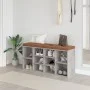 Concrete gray plywood shoe bench 103x30x48 cm by vidaXL, Benches for halls and storage - Ref: Foro24-342610, Price: 100,94 €,...