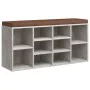 Concrete gray plywood shoe bench 103x30x48 cm by vidaXL, Benches for halls and storage - Ref: Foro24-342610, Price: 100,94 €,...
