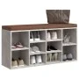 Concrete gray plywood shoe bench 103x30x48 cm by vidaXL, Benches for halls and storage - Ref: Foro24-342610, Price: 100,94 €,...