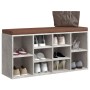 Schuhbank aus betongrauem Sperrholz, 103 x 30 x 48 cm von vidaXL, Bänke für Hallen und Lager - Ref: Foro24-342610, Preis: 102...