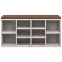 Banco zapatero madera contrachapada gris hormigón 103x30x48 cm de vidaXL, Bancos para recibidores y almacenamiento - Ref: For...