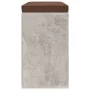 Banco zapatero madera contrachapada gris hormigón 103x30x48 cm de vidaXL, Bancos para recibidores y almacenamiento - Ref: For...
