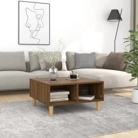Engineered wood coffee table in brown oak, 60x60x30 cm. by vidaXL, Coffee table - Ref: Foro24-813166, Price: 40,57 €, Discoun...