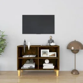 TV-Schrank, Beine aus Massivholz, geräucherte Eiche, 69,5 x 30 x 50 cm von vidaXL, TV-Möbel - Ref: Foro24-813146, Preis: 37,2...