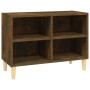 TV-Schrank, Beine aus Massivholz, geräucherte Eiche, 69,5 x 30 x 50 cm von vidaXL, TV-Möbel - Ref: Foro24-813146, Preis: 37,7...