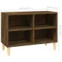 TV cabinet solid wood legs smoked oak 69.5x30x50 cm by vidaXL, TV Furniture - Ref: Foro24-813146, Price: 37,22 €, Discount: %