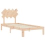 Bed frame with solid wood headboard 90x200 cm by vidaXL, Beds and slatted bases - Ref: Foro24-3193711, Price: 89,96 €, Discou...