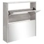 Shoe cabinet with mirror 2 levels concrete gray 63x17x67 cm by vidaXL, Shoe racks and shoe organizers - Ref: Foro24-342630, P...
